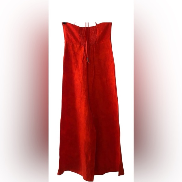 Anthropologie Elevenses Tropicale Wide Leg Jumpsuit Orange Size 12 - Picture 4 of 6